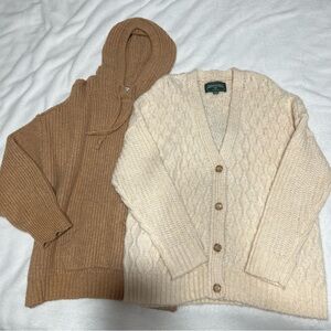 American Eagle Outfitters Cream Knit Cardigan